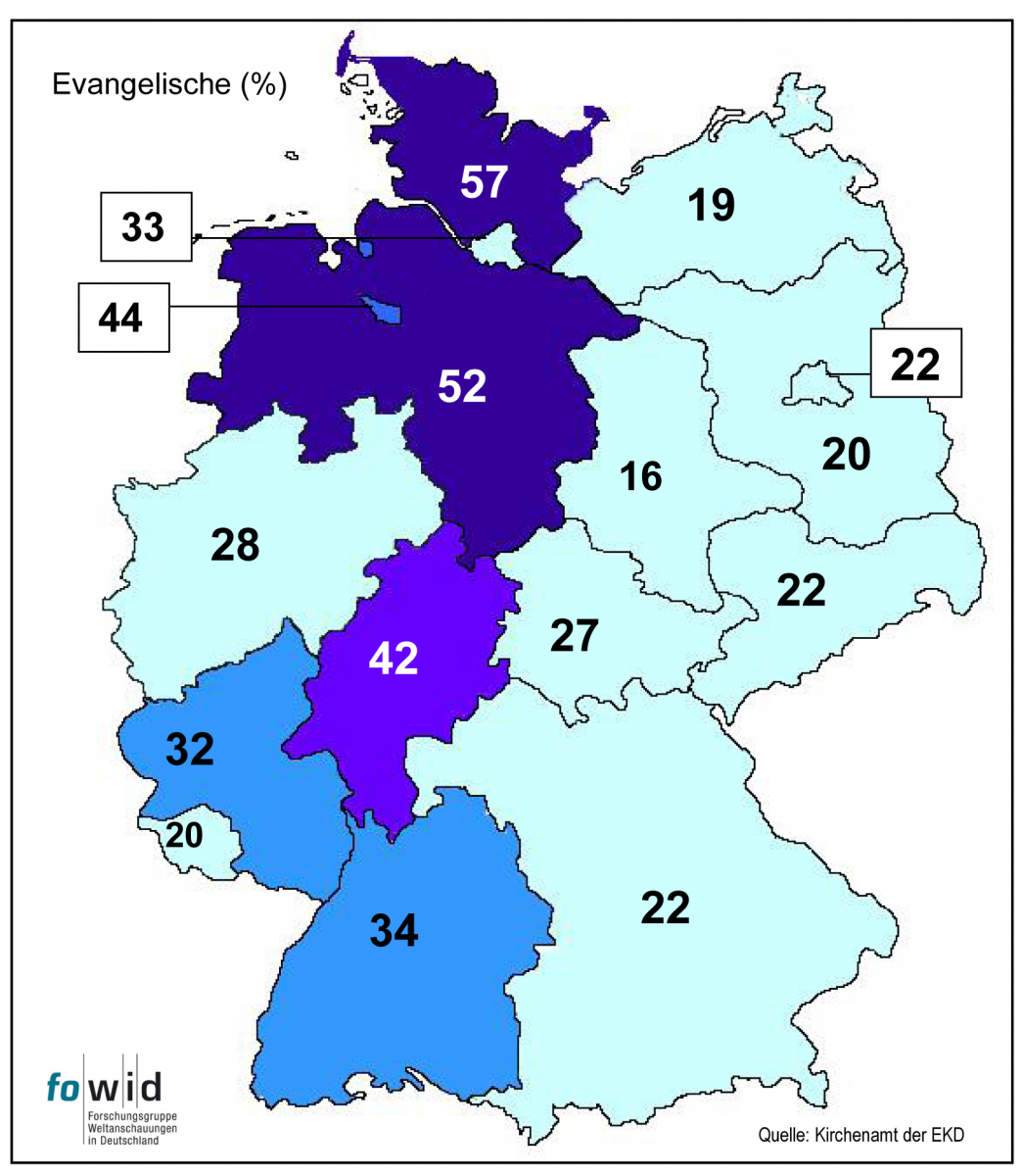 Religionszugehörigkeiten Bundesländer 2004 | fowid ...